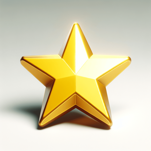 simple yellow rating star.
Modern video game style