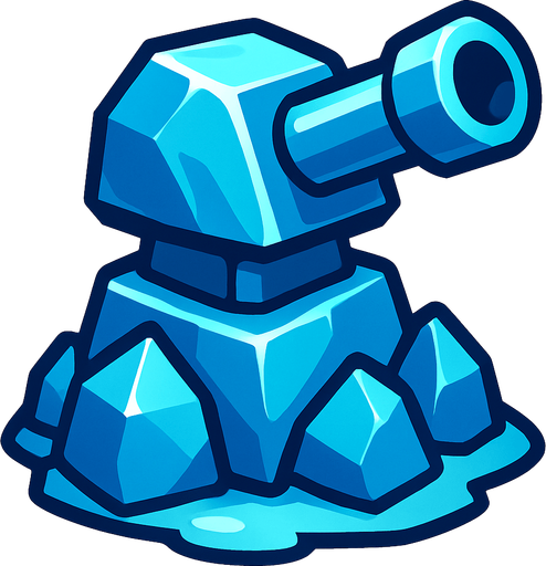 Ice turret.
In-Game asset.  2d.  High contrast.  No shadows