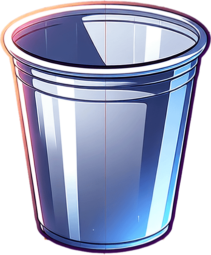 shiny plastic cup, no lid, anime, empty
Single Game Texture. In-Game asset. 2d. Blank background. High contrast. No shadows.
