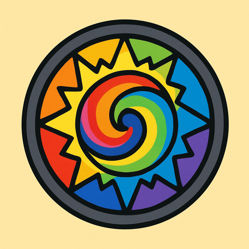 rainbow energy.
In-Game asset.  2d.  High contrast.  No shadows