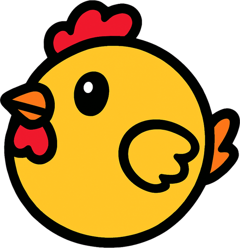 chicken ball and pink.
In-Game asset.  2d.  High contrast.  No shadows