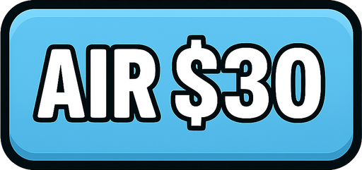 Make button light blue and say air $30