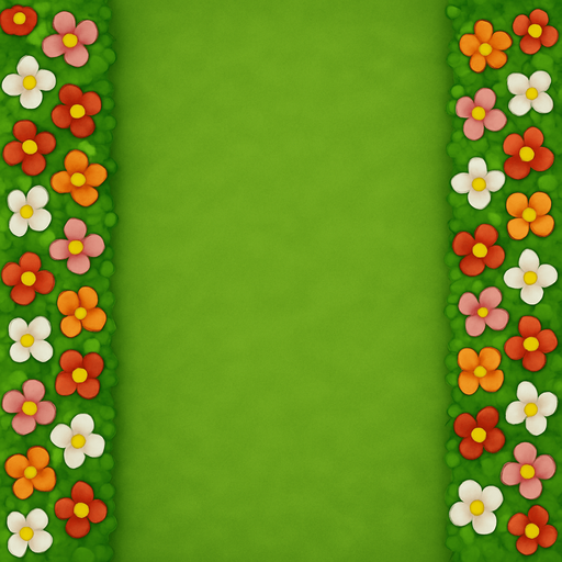 Agrega unas flores sobre los arbustos.