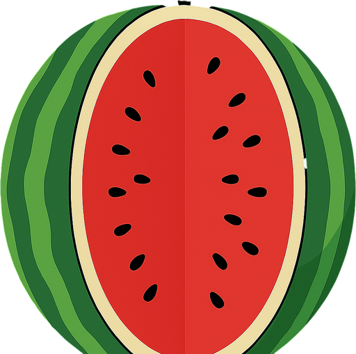 ortadan ikiye böl karpuzın içindeki kırmızı alan gözüksün