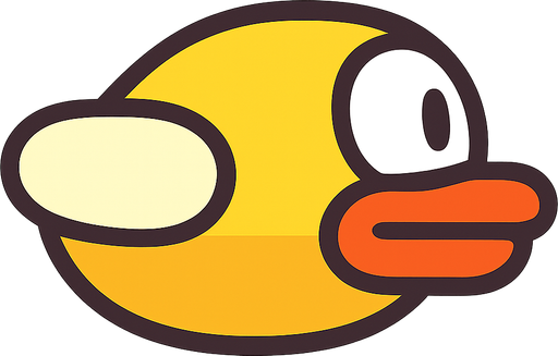 Flappy bird. No background. Transparent background. Blank background. No shadows. 2d. In-Game asset. flat