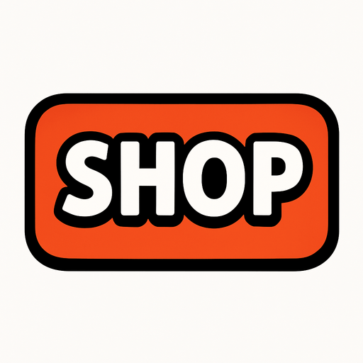 Shop button.
In-Game asset.  2d.  High contrast.  No shadows