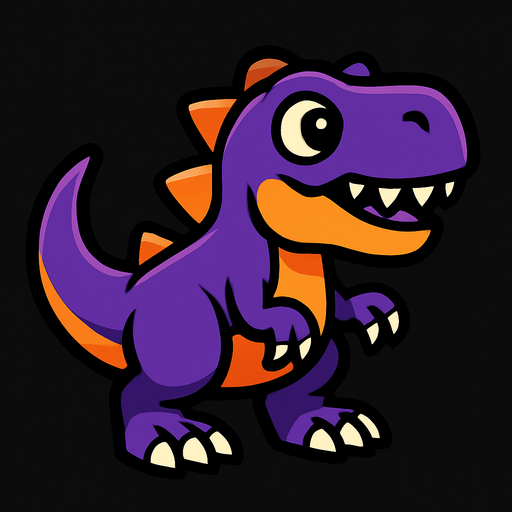 dinosaur.
In-Game asset.  2d.  High contrast.  No shadows