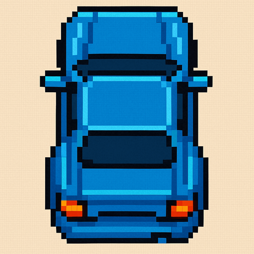 pixel art car top view
In-Game asset.  2d.  High contrast.  No shadows