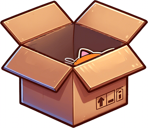 Cute cartoon line art ginger cat peeking from a box