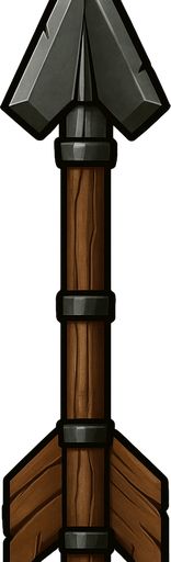 big balista arrow  vertical imagw.
In-Game asset.  2d.  High contrast.  No shadows