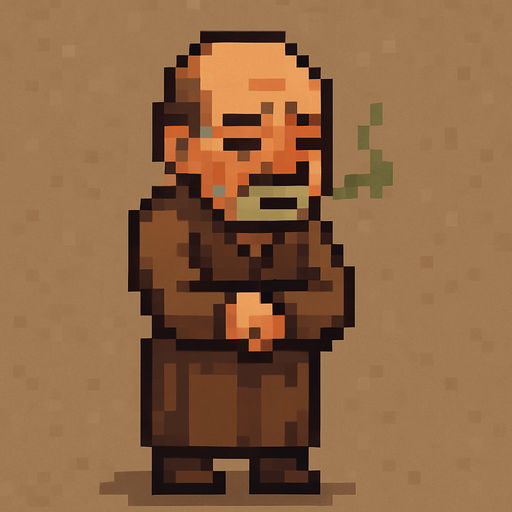 Sick viliger pixel art full body