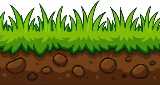 2048x100 pixel ground layer with grass.
In-Game asset.  2d.  High contrast.  No shadows
