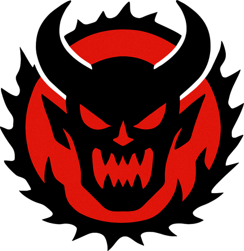 attack red black hell a round.
In-Game asset.  2d.  High contrast.  No shadows
