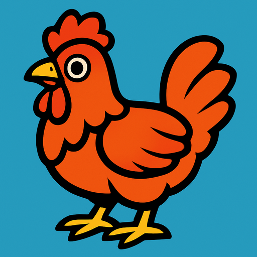 chicken.
In-Game asset.  2d.  High contrast.  No shadows