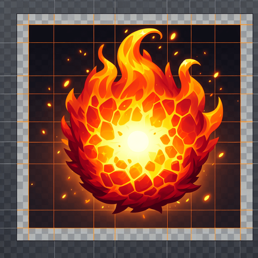 🔥 fire.
Single Game Texture.  In-Game asset.  2d.  Blank background.  High contrast.  No shadows