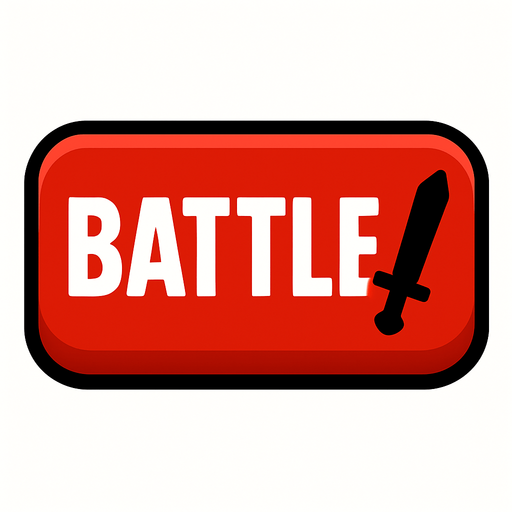 A Battle Button.
In-Game asset.  2d.  High contrast.  No shadows