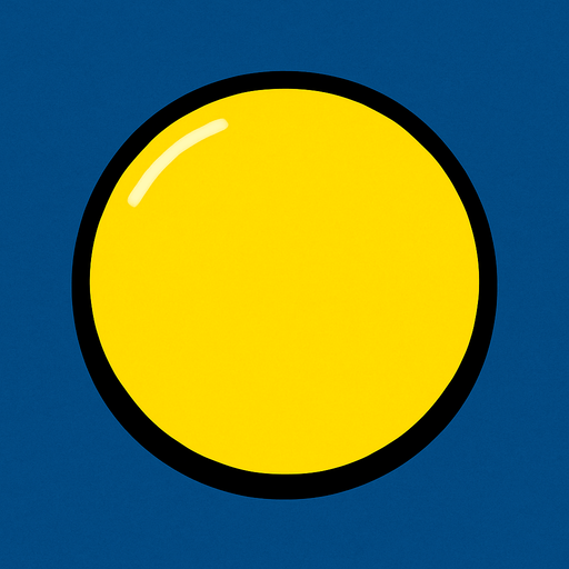 yellow circle button.
In-Game asset.  2d.  High contrast.  No shadows