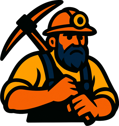 Madenci.
In-Game asset.  2d.  High contrast.  No shadows