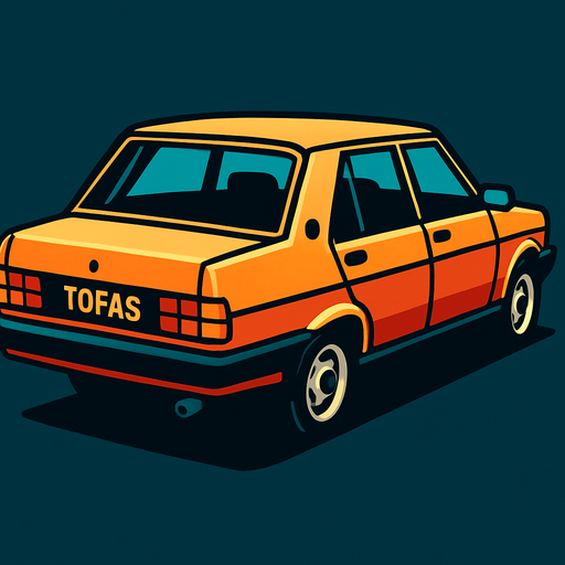 tofaş.
In-Game asset.  2d.  High contrast.  No shadows. Sağ arkadan gözüksün