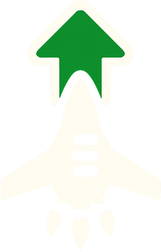 Symbol for spaceship weapon upgrade with green arrow pointing up.
In-Game asset.  2d.  High contrast.  No shadows