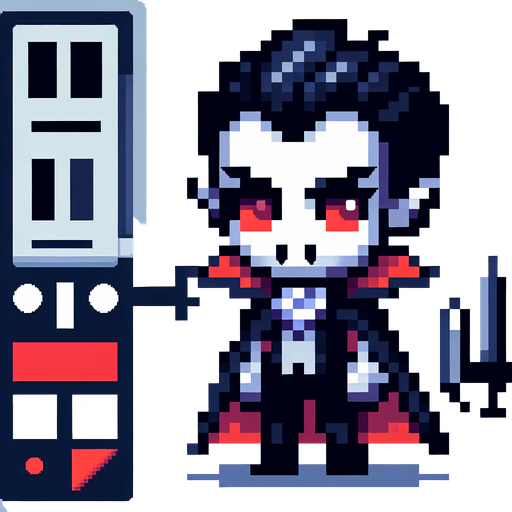 pixel art vampire, single sprite
Single Game Texture. In-Game asset. 2d. Blank background. High contrast. No shadows.