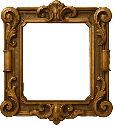 Historical frame with beige interior.