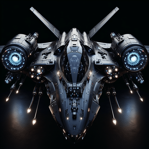 futuristic space fighter..
full front view