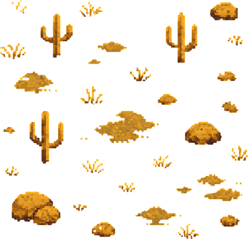 a background top down game pixel art desert. night
In-Game asset.  2d.  High contrast.  No shadows