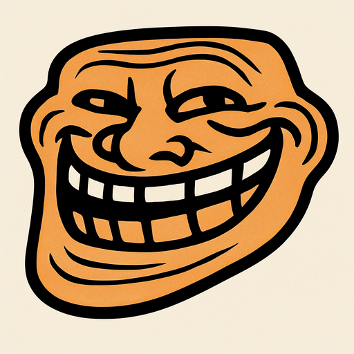 Troll face.
In-Game asset.  2d.  High contrast.  No shadows