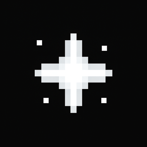 white shiny little star 2d pixel art.
In-Game asset.  2d.  High contrast.  No shadows