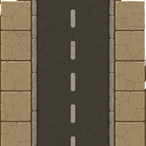 street tile on top viewing with street way.
In-Game asset.  2d