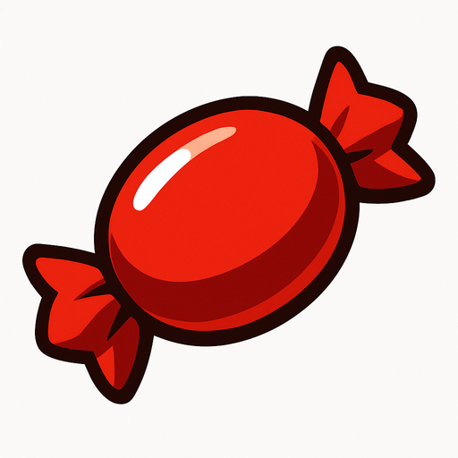 Red candy.
In-Game asset.  2d.  High contrast.  No shadows