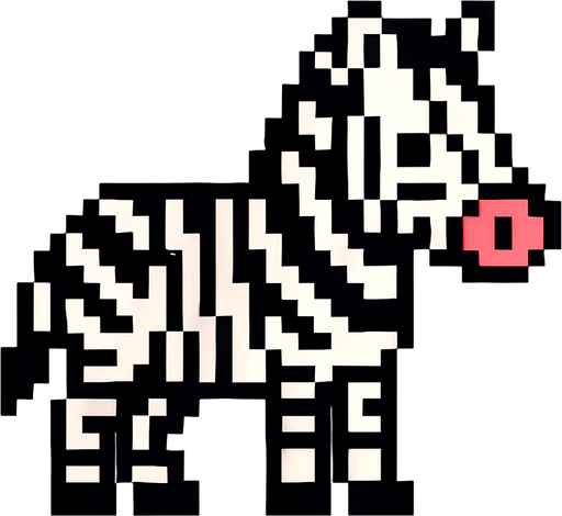 Zebra 8bit.
In-Game asset.  2d.  High contrast.  No shadows
