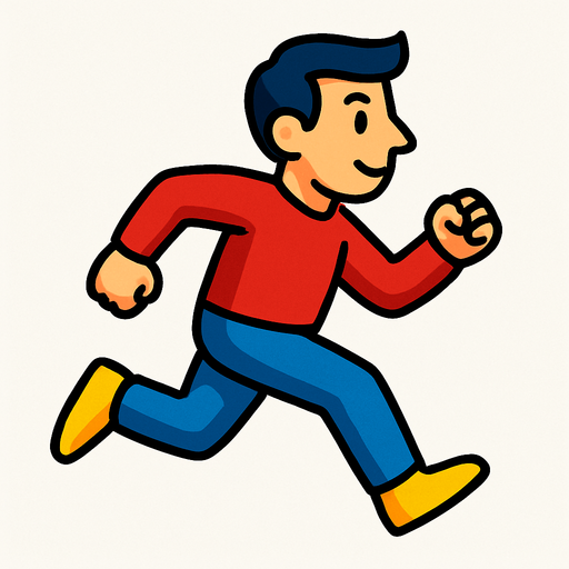 Running man.
In-Game asset.  2d.  High contrast.  No shadows