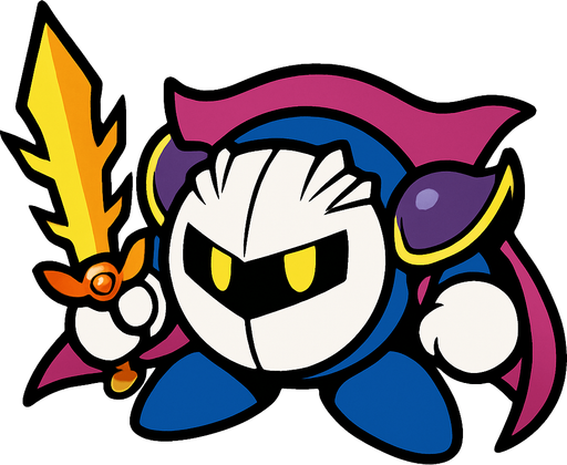Meta Knight.
In-Game asset.  2d.  High contrast.  No shadows