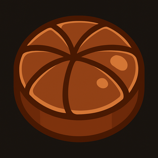 round chocolate.
In-Game asset.  2d.  High contrast.  No shadows