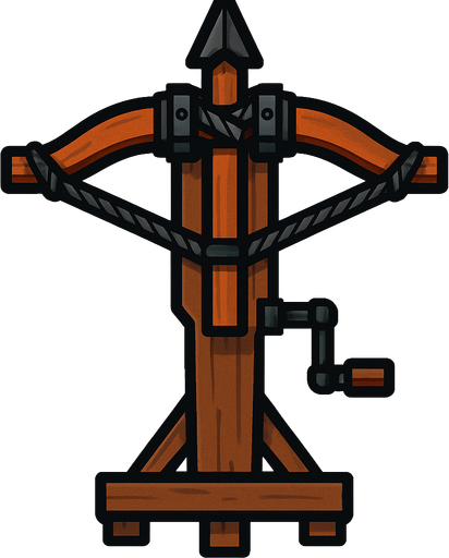 vertical top down balista medieval.
In-Game asset.  2d.  High contrast.  No shadows