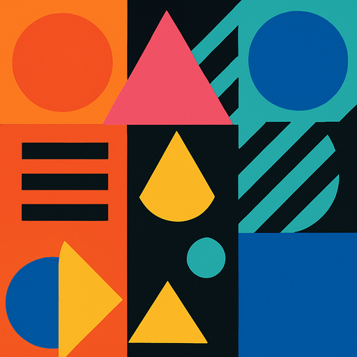 Shapes bg.
In-Game asset.  2d.  High contrast.  No shadows