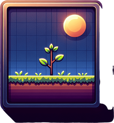 tree sepling.
Single Game Texture.  In-Game asset.  2d.  Blank background.  High contrast.  No shadows