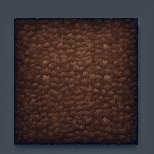 dark brown top down wide meadow.
Single Game Texture.  In-Game asset.  2d.  Blank background.  High contrast.  No shadows