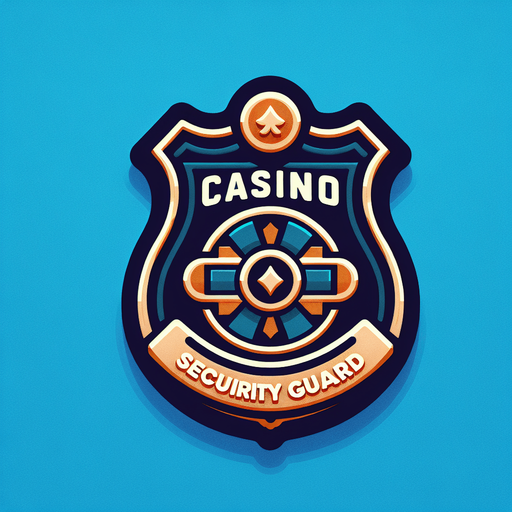 Cassino security guard badge. Single Game Texture. In-Game asset. 2d. Blank background. High contrast. No shadows.