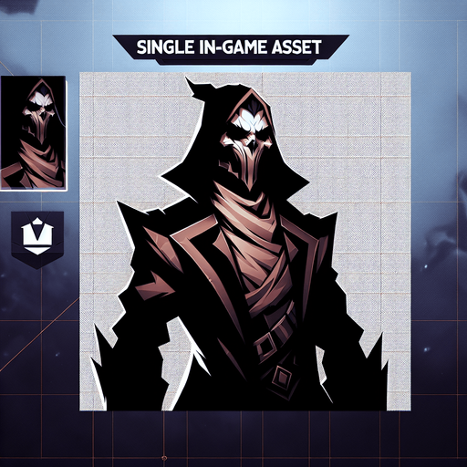 villan.
Single Game Texture. In-Game asset. 2d. Blank background. High contrast. No shadows.