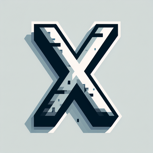 the letter x.
Single Game Texture. In-Game asset. 2d. Blank background. High contrast. No shadows.