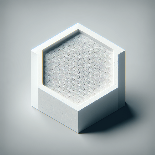 A single hexagon shape with white textured surface inside it. 
Single Game Texture. In-Game asset. 2d. Blank background. High contrast. No shadows.
