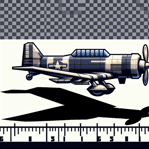 airplane  side scroller with transperent  background.
Single Game Texture. In-Game asset. 2d. Blank background. High contrast. No shadows.