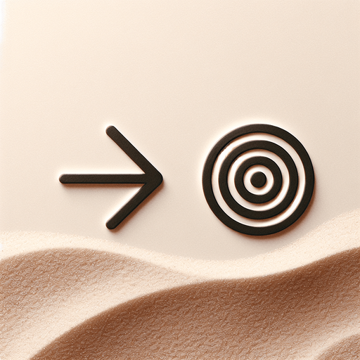 Minimal Ui icon of an right sign aside with an icon of a target.
sand background