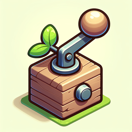 lever cute cartoon.
Single Game Texture.  In-Game asset.  2d.  Blank background.  High contrast.  No shadows
