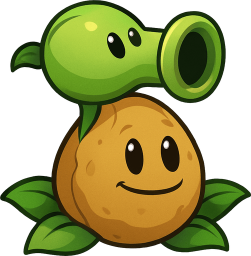 Una fusion del wallnut de plantas vs zombies con el lanza guisantes.
In-Game asset.  No shadows