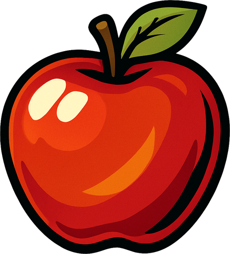 Apple.
In-Game asset.  2d.  High contrast.  No shadows