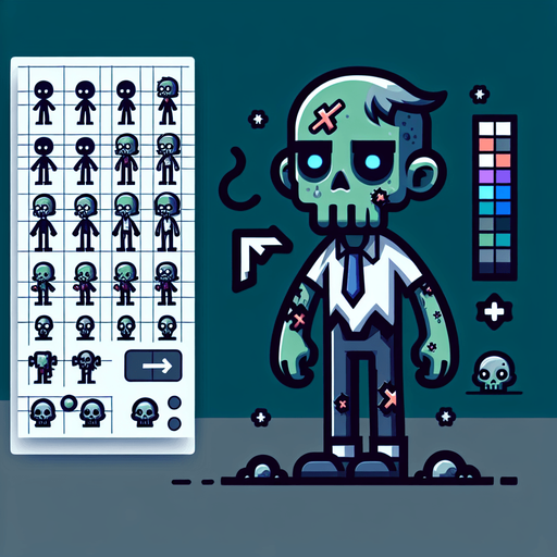 zombi karakteri tasarla animasyon ve çizgi filim olsun çocuksu olsun.
Single Game Texture.  In-Game asset.  2d.  Blank background.  High contrast.  No shadows